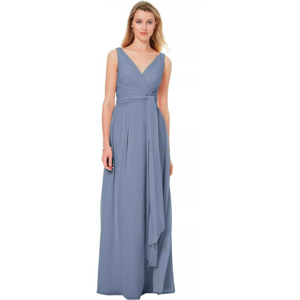 Slate Chiffon Sleeveless A-line Dress